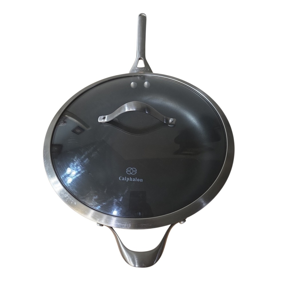Calphalon 1613 13 Inch Nonstick Skillet Hard‎ Anodized Aluminum with Glass Lid